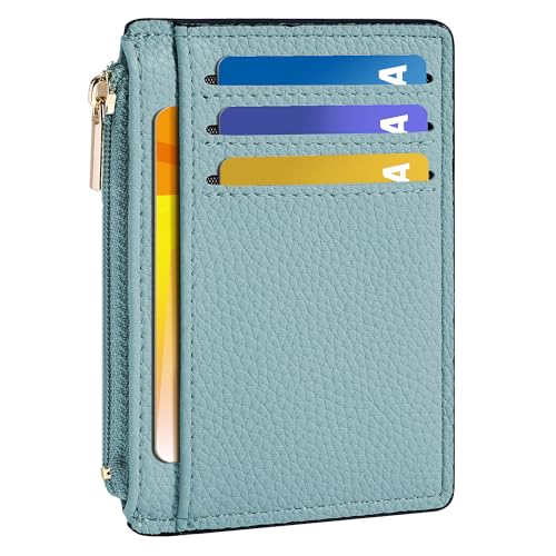 Image of Tipmile Womens Credit Card Holder Wallet, Small Slim RFID Blocking Sleeve | Mini Tiny Cute ID Case, Minimalist Zipper Pocket Wallet, Thin Coin Purse, Mothers Gift