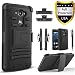 Droid Turbo Case, Motorola Droid Turbo Case, Combo Rugged Shell Cover Holster with Built-in Kickstand and Holster Locking Belt Clip Black + Circle(TM) Stylus Touch Screen Pen And Screen Protector