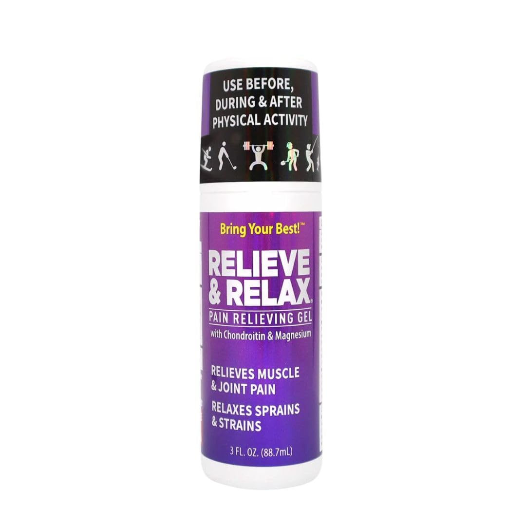 Relieve & Relax Pain Relief Roll On - Extra Strength, Fast Action, Mess-Free Topical Analgesic - Soothe Sore Muscle & Joint, Back, Knee, Foot, Hand Pain Relief - HSA/FSA Eligible - 3 Fl. Oz, 1-Pack