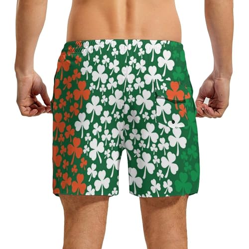 Mens Swim Trunks with Compression Liner 5" Quick Dry Board Shorts with 4 Pocket Stretch Beach Swim Shorts Swimwear4