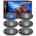 Nilight LED Rock Light 6PCS Underglow Wheel Well Pods Waterproof Exterior Underbody Roof Rack Side Lamps for Car Truck Pickups ATV UTV SUV Motorcycle Boat, Blue Color