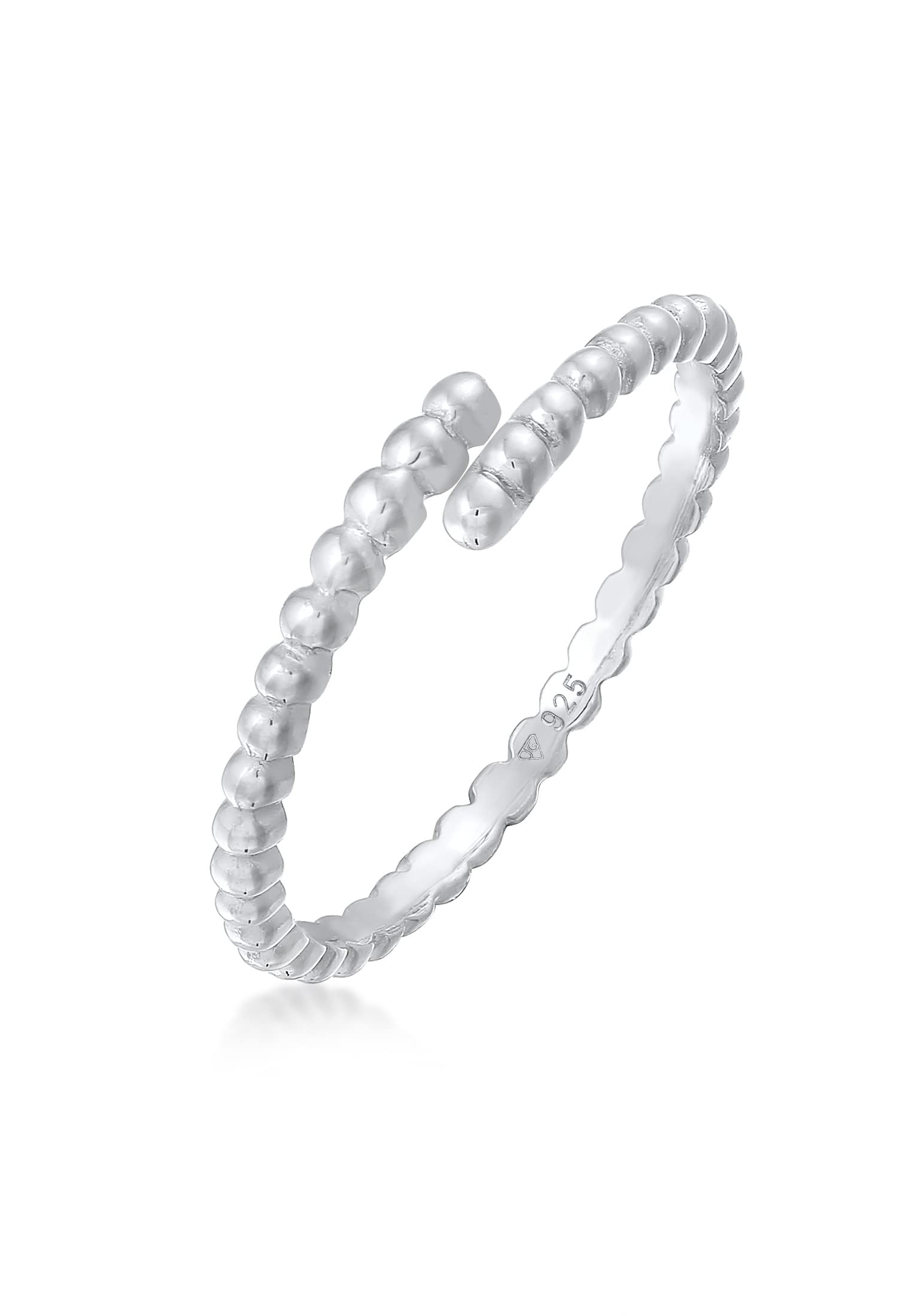 Elli Ring Ladies Band Ball Design Open Adjustable in 925 Sterling Silver