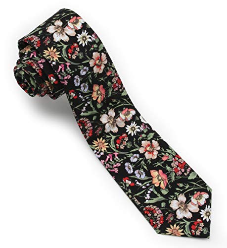 Ruth&Boaz Men's Handmade Skinny Floral Printed Necktie (G) Cover