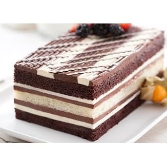 The Original Cakerie 6 Cut Super Size Triple Chocolate Tiger Dessert Cake -- 2 per case.
