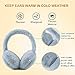 PESAAT Fluffy Ear Muff for Women Plush Foldable Earmuffs Kids Winter Earmuffs Girls Boys Cold Weather Ear Warmer (Haze Blue)