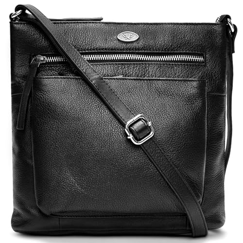 Image of Genuine Leather Crossbody Bags for Women, Premium Handmade Leather Purses - Shoulder Handbags, Adjustable Strap