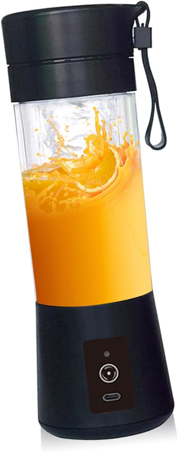 Blender, Smoothie Blender with 6 Stainless Steel Blades 380ml Personal Blender for Shakes and Smoothies Baby Food Maker for Juices Baby Food, Nutritious Recipe (Black)