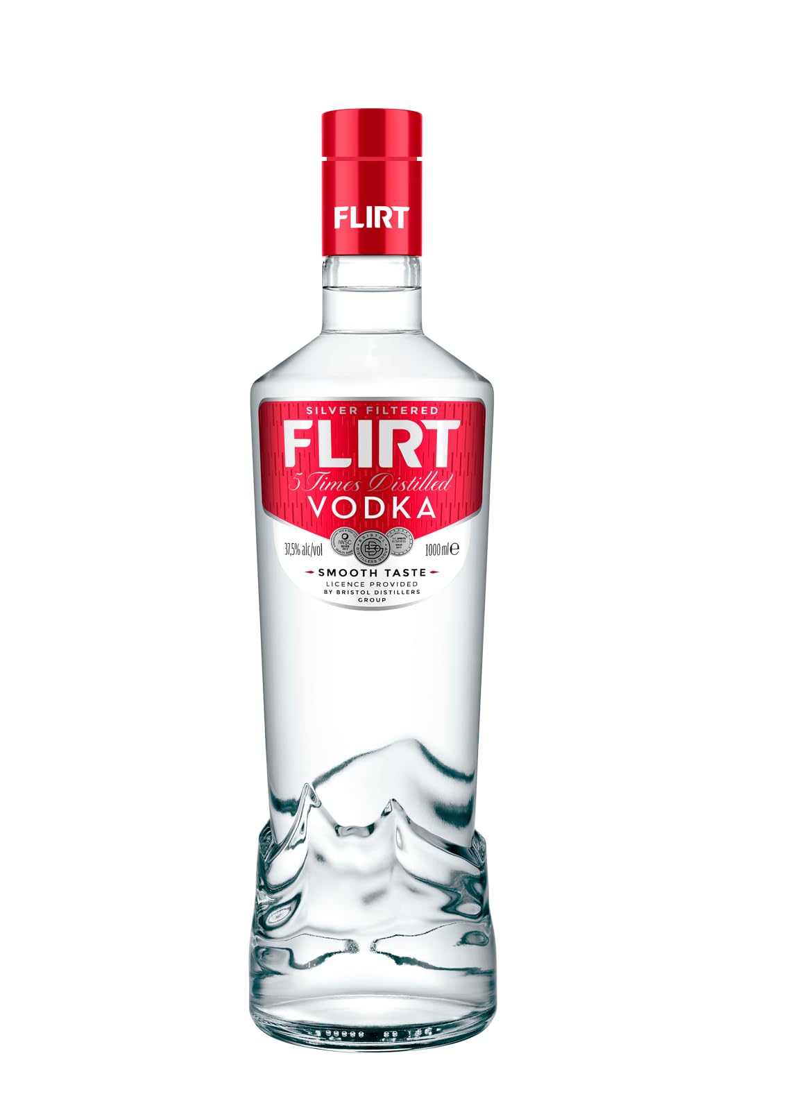FLIRT Original Vodka 1 Litre, 5 Times Distilled, Silver Filtered, 37.5 Percent ABV