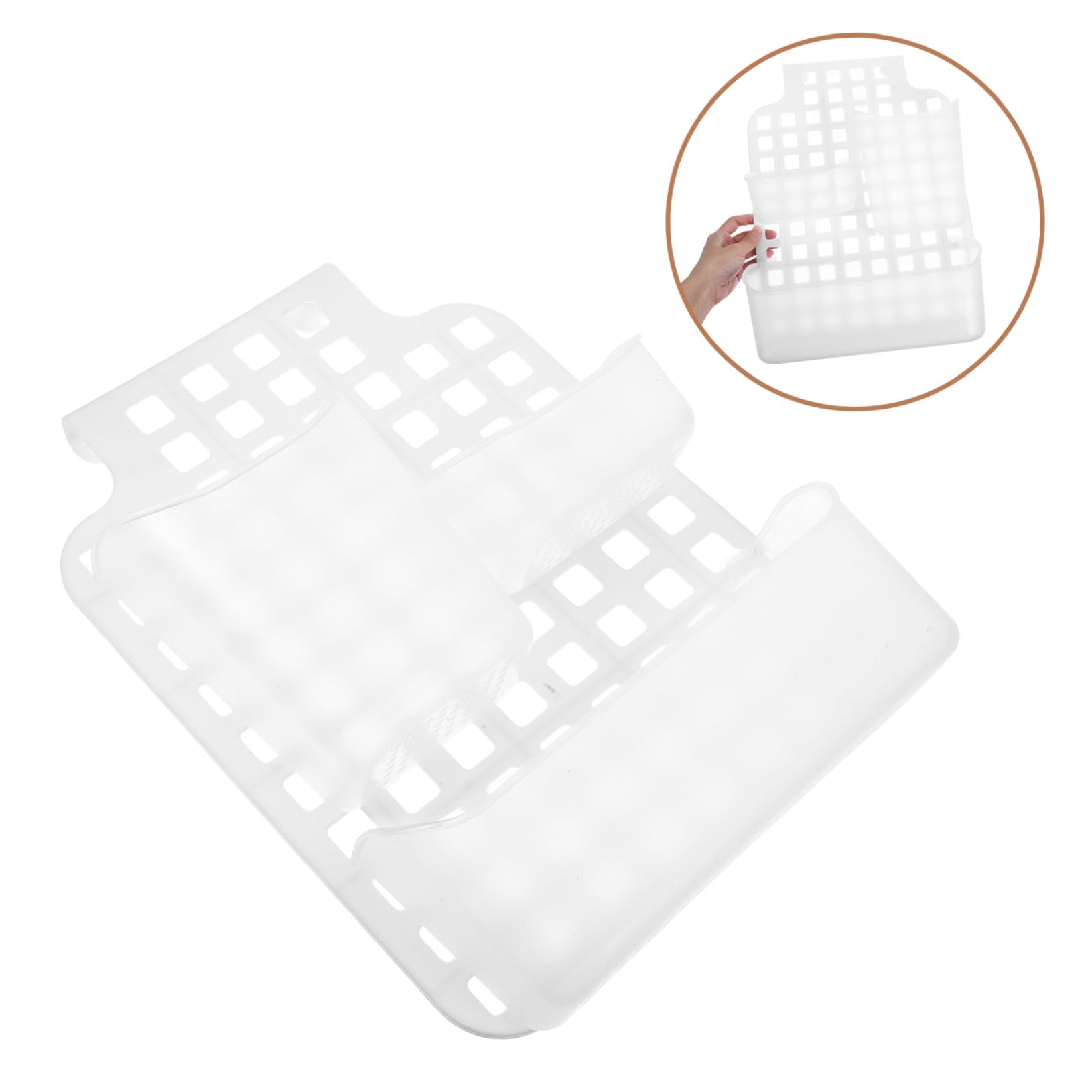 BESTYASH Cestello Portaoggetti Doccia a Doppio Strato in Pp Bianco | Installazione senza Fori Ganci, Facile da Pulire, Soluzione Compatta per Accessori da Bagno