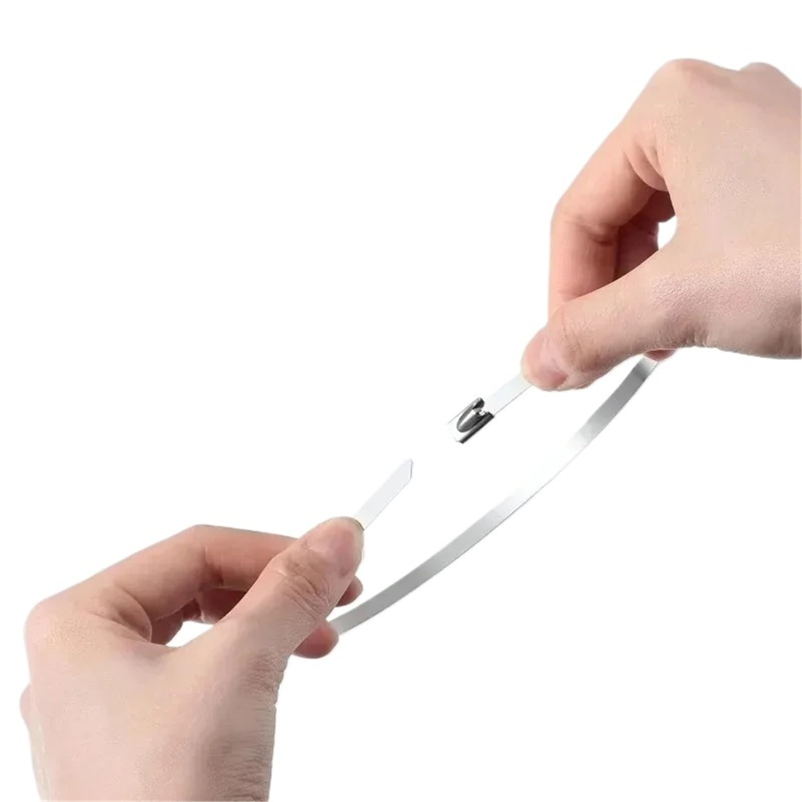 Metal Cable Ties 40/100Pcs Stainless Steel Metal Ties Reusable Self-Locking Fastening Ring Cable Ties Multi-Purpose Hardware Cable Organizer(100PCS,4.6x200mm)