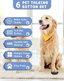 Acools Dog Buttons for Communication, 6 Pcs Dog Talking Button Set, 30s Voice Recordable Pet Training Buzzer, Speaking Buttons for Cats & Dogs with Waterproof Dog Activity Mat and 24 Scene Stickers
