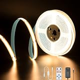 【Die Highlights des PAUTIX COB LED Streifenlichts】 2700K Warmweißer COB LED Streifen mit 180 Grad Abstrahlwinkel für 50% breitere Beleuchtung, mehrere Chips an Bord für gleichmäßige Beleuchtung, höhere Lichteffizienz, höherer CRI (93+), keine Sorgen mehr über dunkle Flecken!