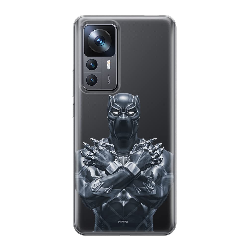 ERT GROUP mobile phone case for Xiaomi 12T/12T pro/K50 Ultra original and officially Licensed Marvel pattern Black Panther 012 optimally adapted to the shape of the mobile phone, partially transparent