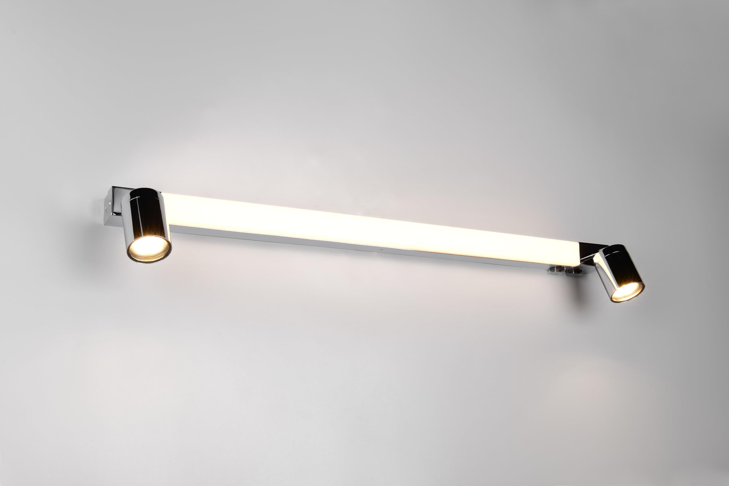 Trio Leuchten Lámpara de pared para baño LED ENRICO 281479306, metal cromado, LED de 9 vatios, excl. 2x GU10, color de luz ajustable