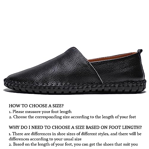 JiuQing Men's Loafers Slip-On Barefoot Flats Soft Leather Lightweight Walking Casual Driving Shoes2