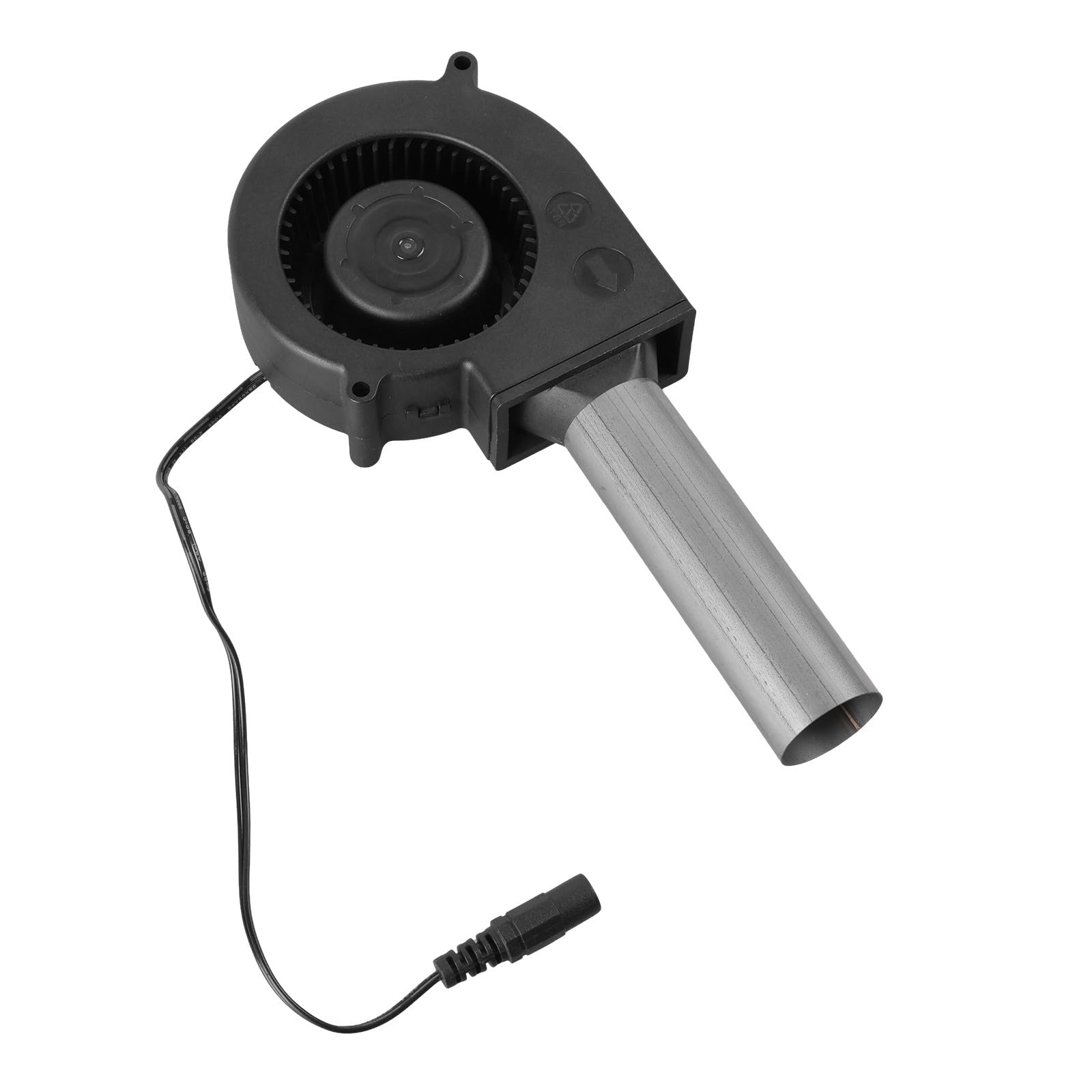 Jazuaiao Powerful 12V Blower Fan For Barbecue Boosting Exhaust Includes Stainless Steel Duct Outlet Efficient Heat Control Stainless Steel Duct
