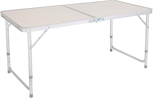 Flandre Mesa plegable de aleación de aluminio para uso doméstico, mesa de campamento portátil, mesa plegable ligera, altura ajustable para fiestas,