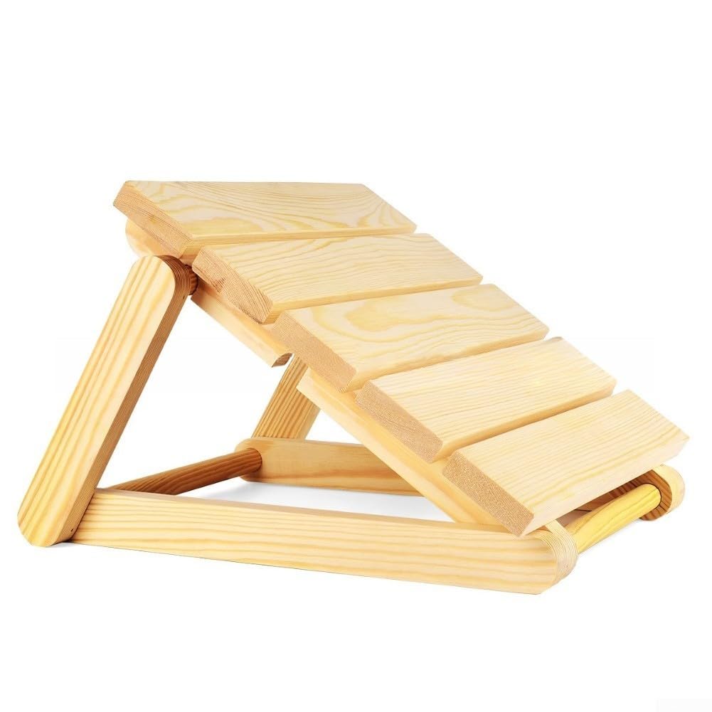 Appui-tête en bois massif avec design ergonomique, confortable pour le cou et le dos pour salles de sauna 37 x 34 cm