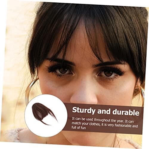 Faux frange clip cheveux châtain DOITOOL pour masquer front haut avec pince