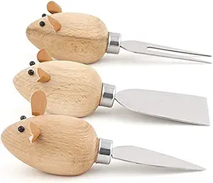 Kikkerland Mouse Cheese Knives, Set of 3