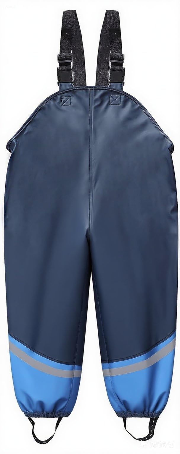 Pantaloni Impermeabili Bambino Pantaloni Antipioggia Trekking Prova Sporca Pantaloni di Fango con Traspirante Fodera in Tessuto per Ragazza Ragazzo YK1665H-DarkBlue-SkyBlue-104