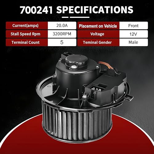 Image of Vetmor 700241 Front HVAC Heater Blower Motor with Resistor Compatible with Volkswagen Jetta, Tiguan, GTI, Beetle, Eos, Golf, Tiguan Limited & Audi A3 Q3, TT Quattro, Replace# 1K1820015