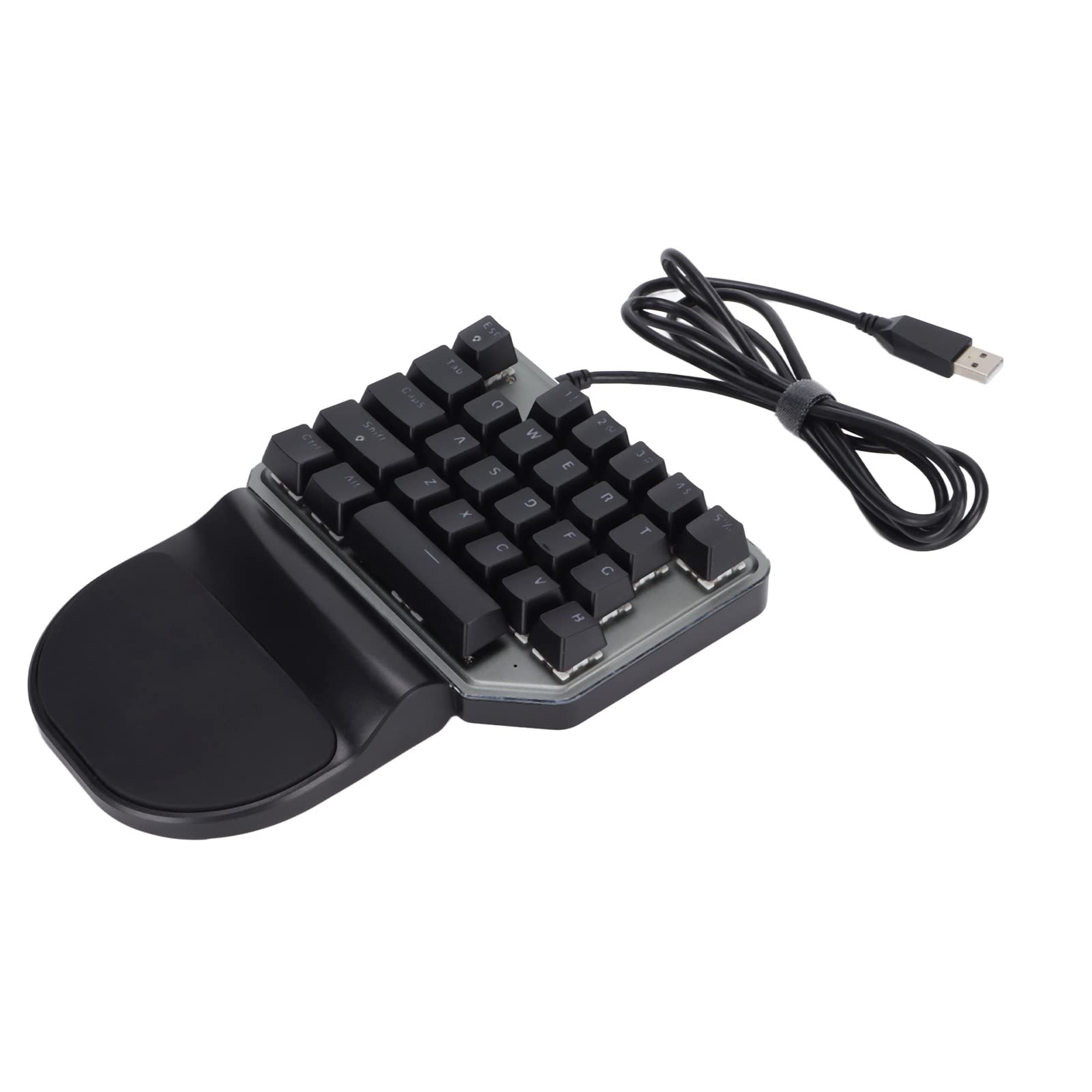 KIMISS Teclado de una sola mano, resistente al desgaste, agarre cómodo, videojuegos, accesorios de PC, teclados, juego mecánico, retroiluminado, accesorio para teléfono móvil con cable para PUBG XP