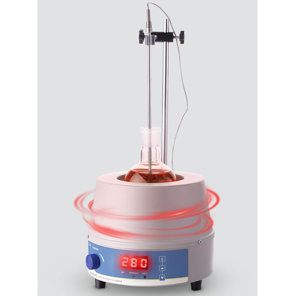 Manta Calefactora Eléctrica De Laboratorio con Agitador Magnético, Calentador Termostático De Laboratorio con Sonda De Control De Temperatura, Manta Calefactora De 500 Ml