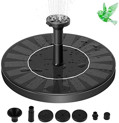 Aurrra Solar Fountain, Solar Fountain Pump 1.4W Solar Panel Kit Water Pump, Pond, Garden, Fish Tank, Outdoor Submersible Pump