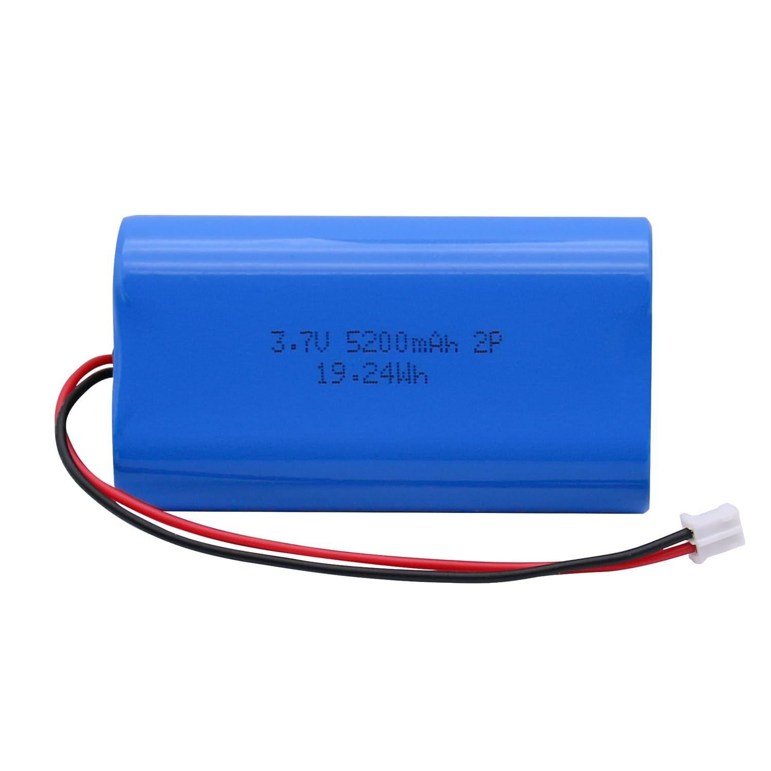 5200mAh 3.7V Lithium Ion Battery Pack, Rechargeable Li-ion Battery with JST-PH 2.0mm 2Pin Connector, 3.7 Volt Batteries for Electronics, Toys,