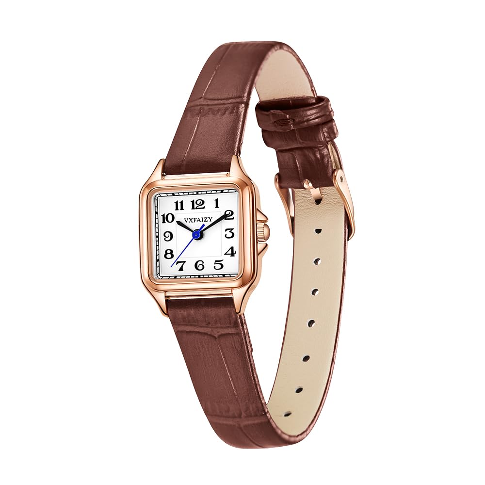 Orologio Da Donna Quadrato Delicato Con Numeri Arabi Facili Da Leggere, Orologio Da Vestito Da Donna