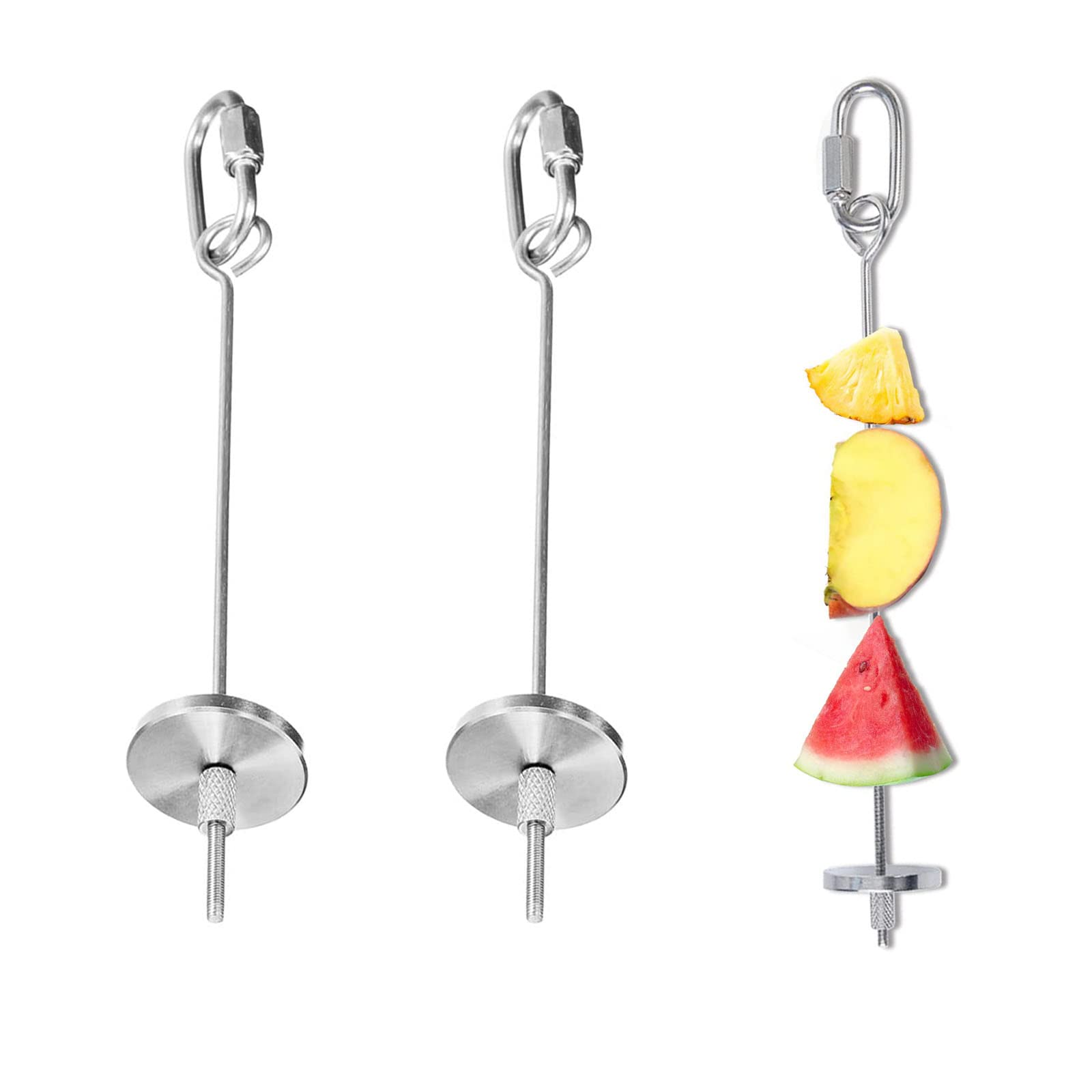 Bird Cage Feeder，Bird Food Holder,Bird Cage Food Holder Parrot Fruit Vegetable Skewer,Bird Cage Feeder Foraging Toy for Parakeet Budgie Macaw,Parakeet Cage Accessories,Bird Toys for Conures（3PCS）