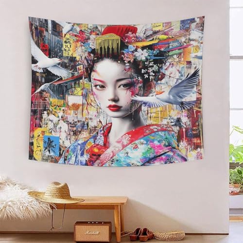 Tapisserie japonaise 3D cachant imperfections grand mur salon 180x230cm