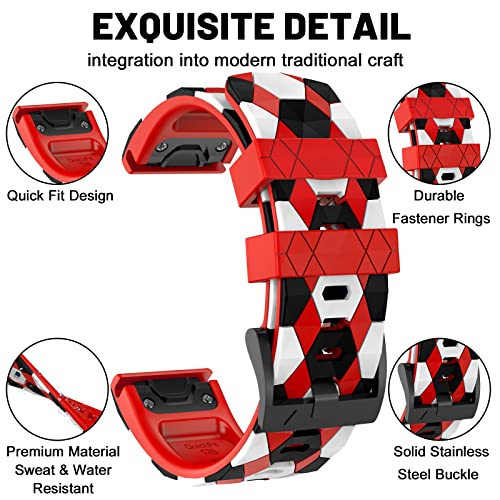 MYSNBKN Fenix 7X Strap 26mm Silicone bands for Garmin Fenix 7X/Fenix 6X/Fenix 6X Pro/Fenix 5X/Fenix 5X Plus/Fenix 3/Fenix 3 HR(Quick Fit) - Image 2