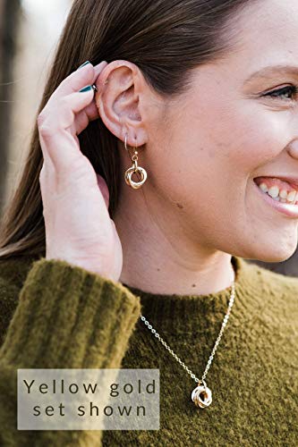 Tahmi Classy 14K Yellow Gold-Filled Classic Love Knot Circle Pendant Necklace with 18 Inch Chain Elegant Designer Jewelry Jewelry Gift for Her2