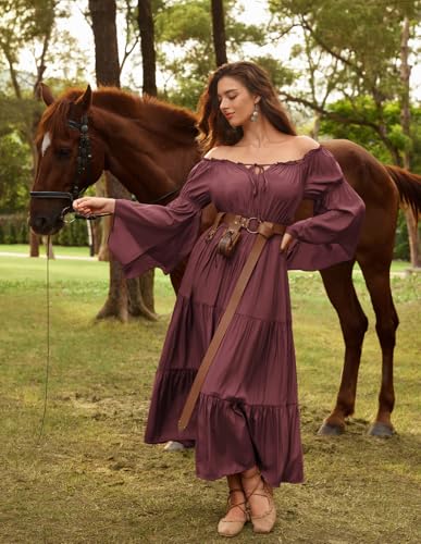 Disfraz Renacentista Mujer Vestido Maxi Vino miniatura 4