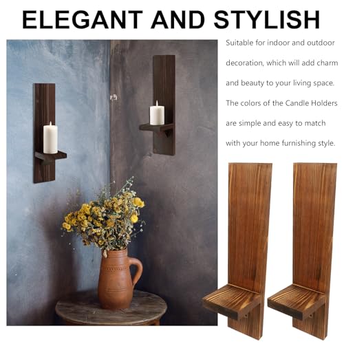 Candelabros de pared Angoily de madera con soporte estable y diseño vintage elegante 4