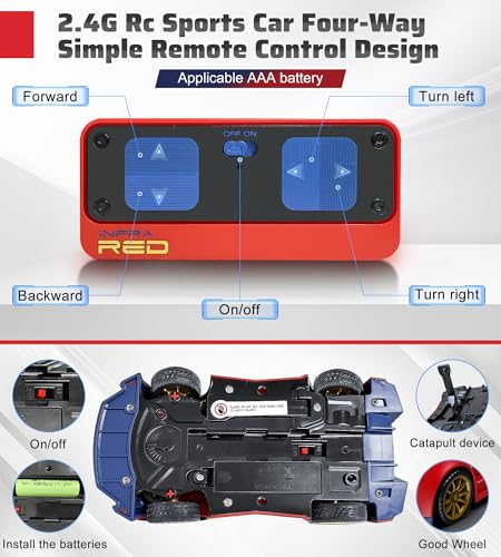 GIAYERN Interactive Battle RC Car Set - RC Drift Car Innovative Ejection Launcher with Dual Remotes, 2.4G Sensor Chase Game, Parent-Child Interactive Toy Car, for Kids Ages 6+