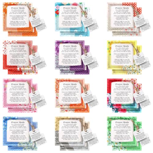 FuWeave 12 Pack Pocket Prayer Quilt Mother Christian Gifts Inspirational