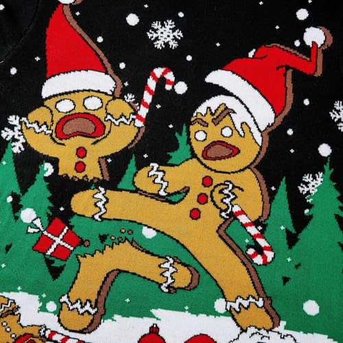 RAISEVERN Ugly Christmas Sweater for Men Women Knitted Pullover Tops4