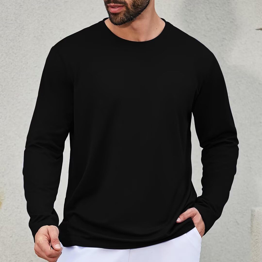 Paquete de camisetas de manga larga transpirables con protección solar UPF 50+ para hombre, con protección solar y capucha