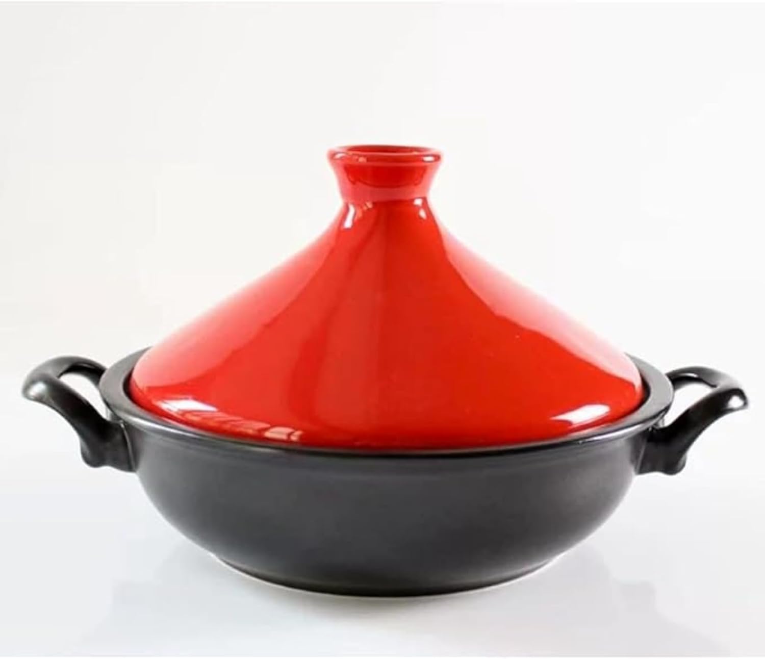 Ceramic Tagine Pot Moroccan for Cooking Steamer Braiser Pan Healthy Saucepan Earthen Pot with Two Ears (Green)