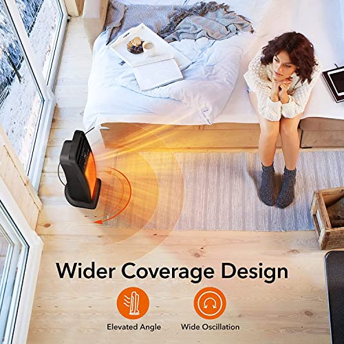 image for Cobuy Portable Space Heater with Oscillation, 8H Timer, Tip-Over and O