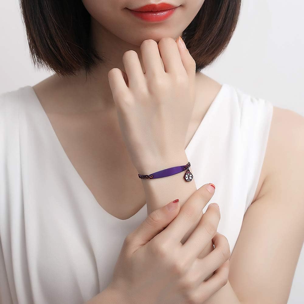 medical alert bracelets for women 6.5-8 inch adjustable Fashion small Figaro medical id bracelets with engraved