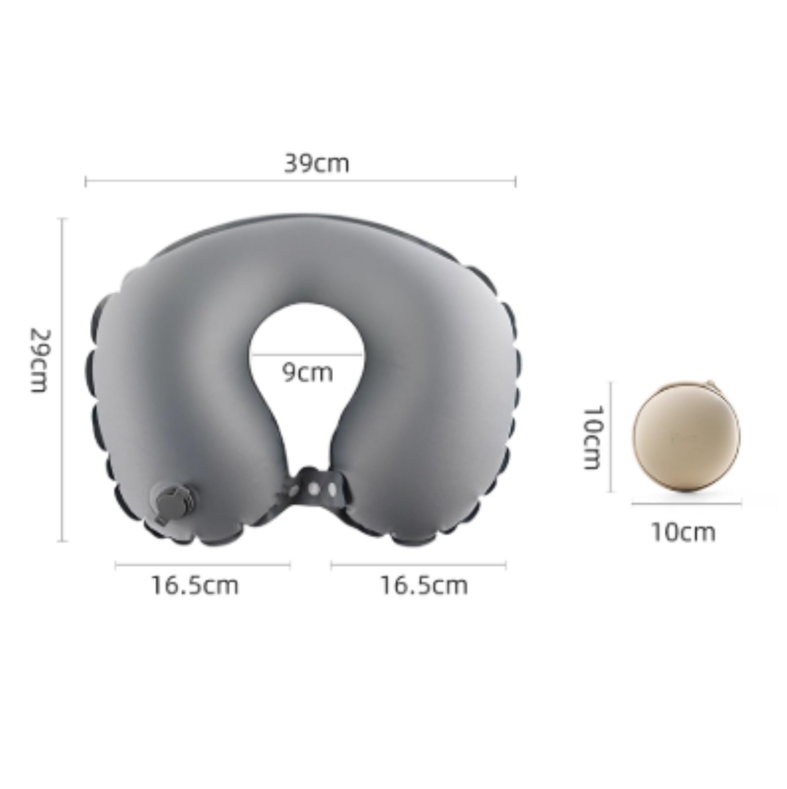 Almohada De Viaje Cuello Oficina Almohada Inflable For El Cuello, Portátil, For Siestas, For Viajes Accessorios De Viaje(Grey)