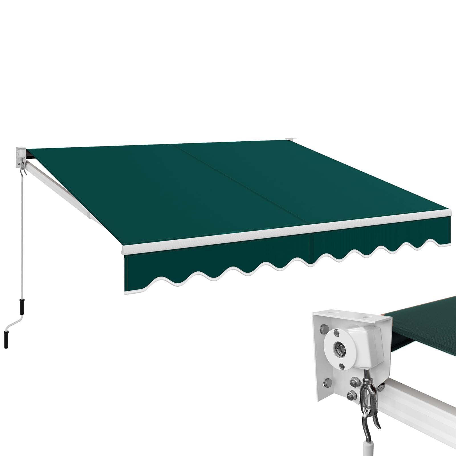 RELAX4LIFE Toldo Exterior Terraza de Marco Aluminio 2,95x2,5m Verde