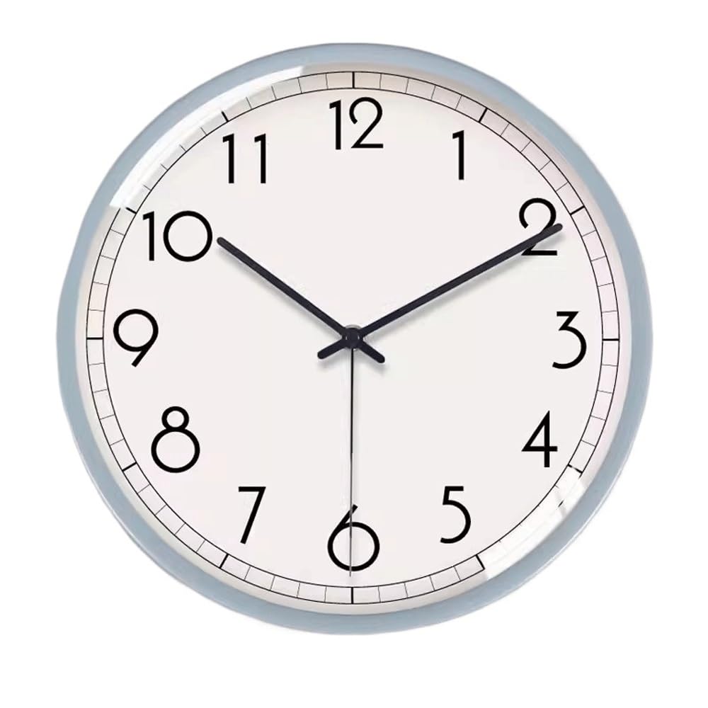 Aioneer Wall Clock Silent And Simple Wall Clock Suitable For The Living Room, Fashionable Home, For, Study And Bedroom-Light Blue-14inches