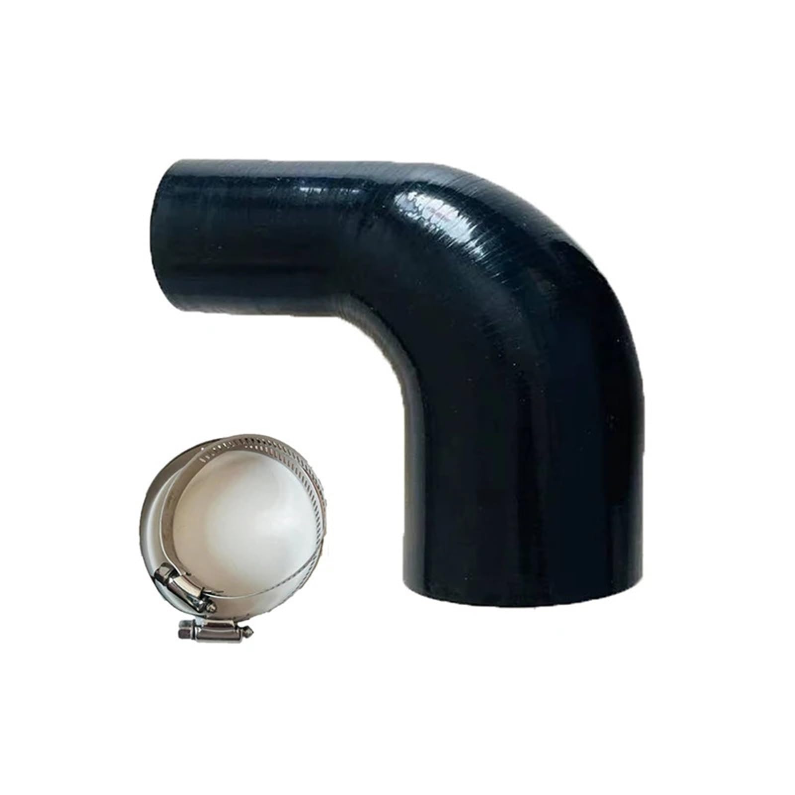 Buouagd Black Turbo Air Intake Intercooler Pipe Hose Flexible Silicone Hose, 90 Degree Reducer, Variable Diameter, For Air Intake, High Pressure With 2 Clamps(,Id76-102Mm)