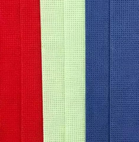 Image of KCS 4 /6 pc of 12 inch x 18 inch(30cmx45cm) 16 Count Cotton Aida Cloth Cross Stitch Fabric (6 pc,Red+Light Green+Jeans Blue)