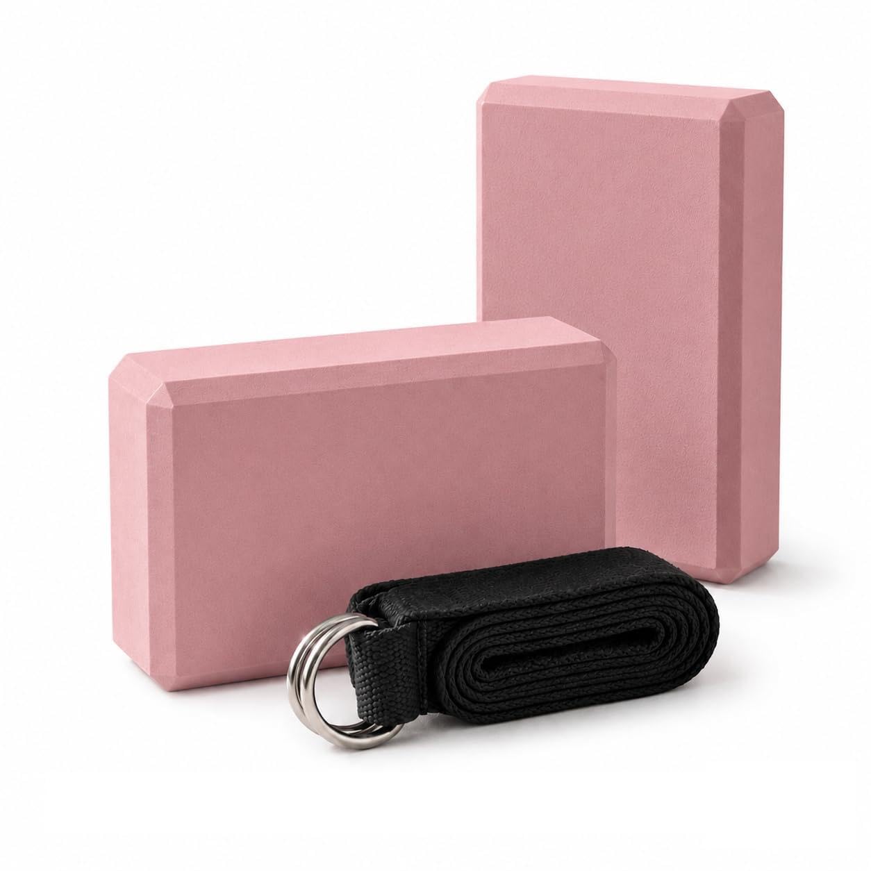 Kit Yoga ZENORAE – 2 Blocs EVA Haute Densité + Sangle Coton 2,5m – Briques Antidérapantes pour Yoga, Pilates, Stretching, Étirements & Fitness
